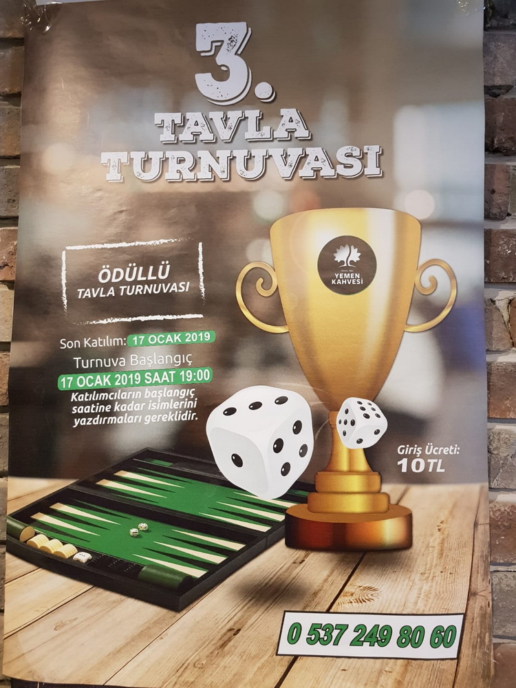 Yemen Kahvesi’nde Ödülü Tavla Turnuvası