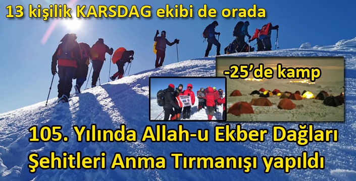 105. Yılında Allah-u Ekber Dağları Şehitleri Anma Tırmanışı yapıldı