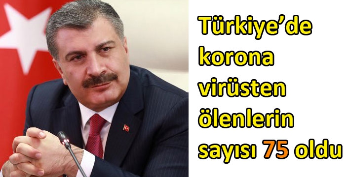 Türkiye’de korona virüsten ölenlerin sayısı 75 oldu