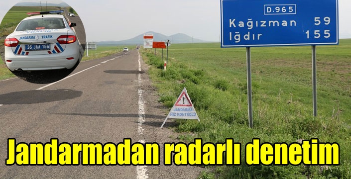 Kars’ta jandarmadan radarlı denetim