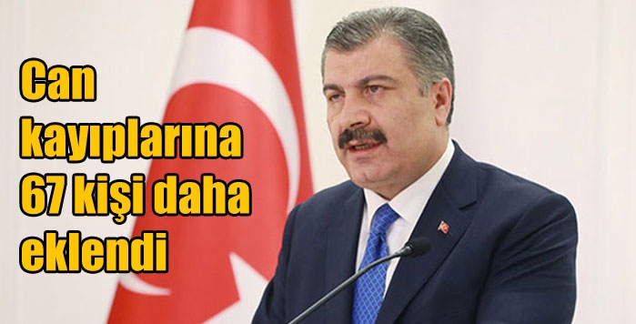 Koronavirüs salgınında can kayıplarına 67 kişi daha eklendi