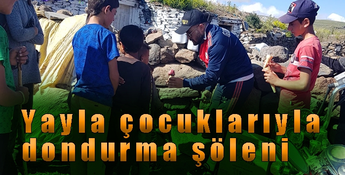 Yayla çocuklarıyla dondurma şöleni